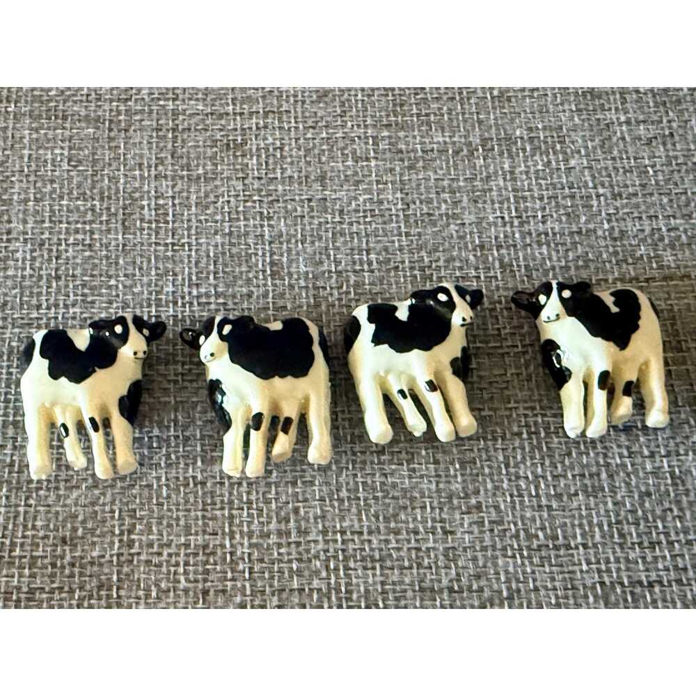 Vintage Holstein Dairy Cow Button Covers lot of 4